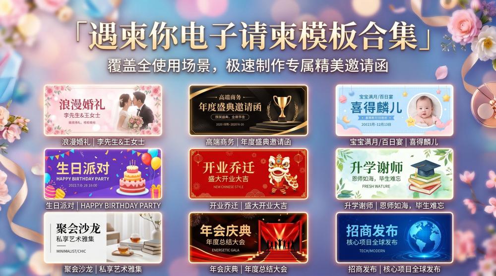 做邀请函不用耗半天！5分钟搞定全场景高级邀请